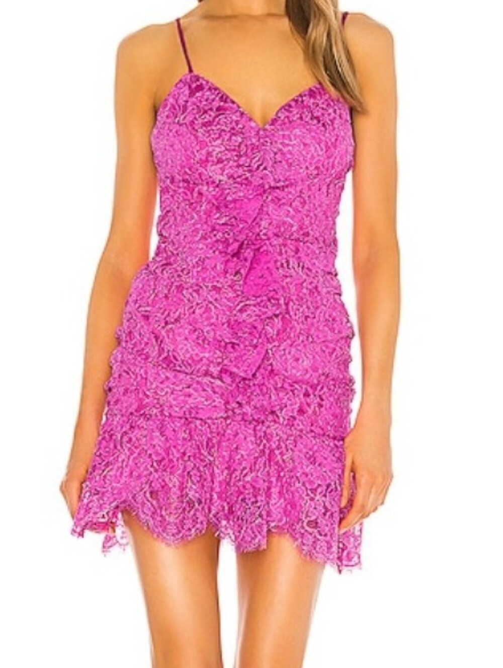 NWT NBD Women's Marvin Mini Dress Magenta Hot Pink Lace Floral sz S
